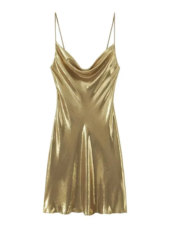 Metallic Slip Dress