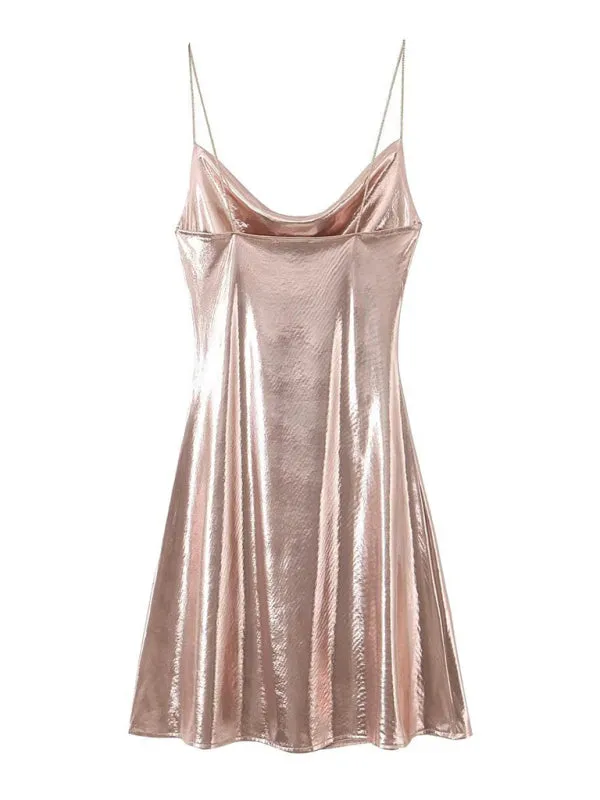 Metallic Slip Dress