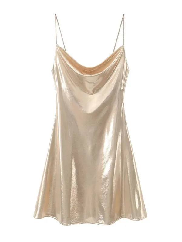 Metallic Slip Dress