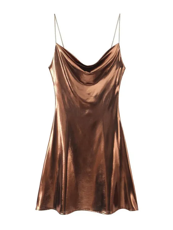 Metallic Slip Dress