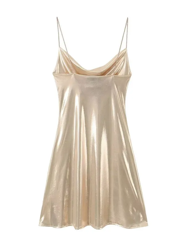 Metallic Slip Dress