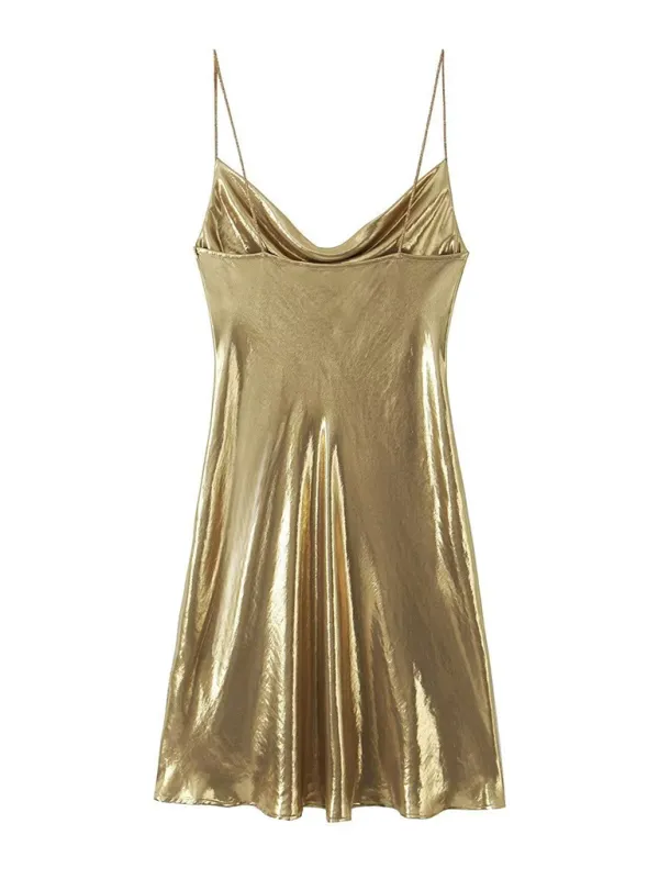 Metallic Slip Dress