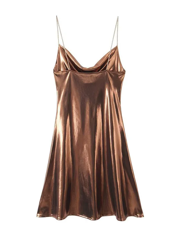 Metallic Slip Dress