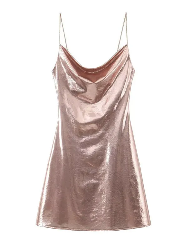 Metallic Slip Dress