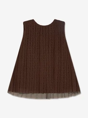 Michael Kors Baby Girls Pleated Dress in Brown