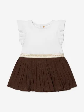 Michael Kors Baby Girls Pleated Logo Dress in Brown