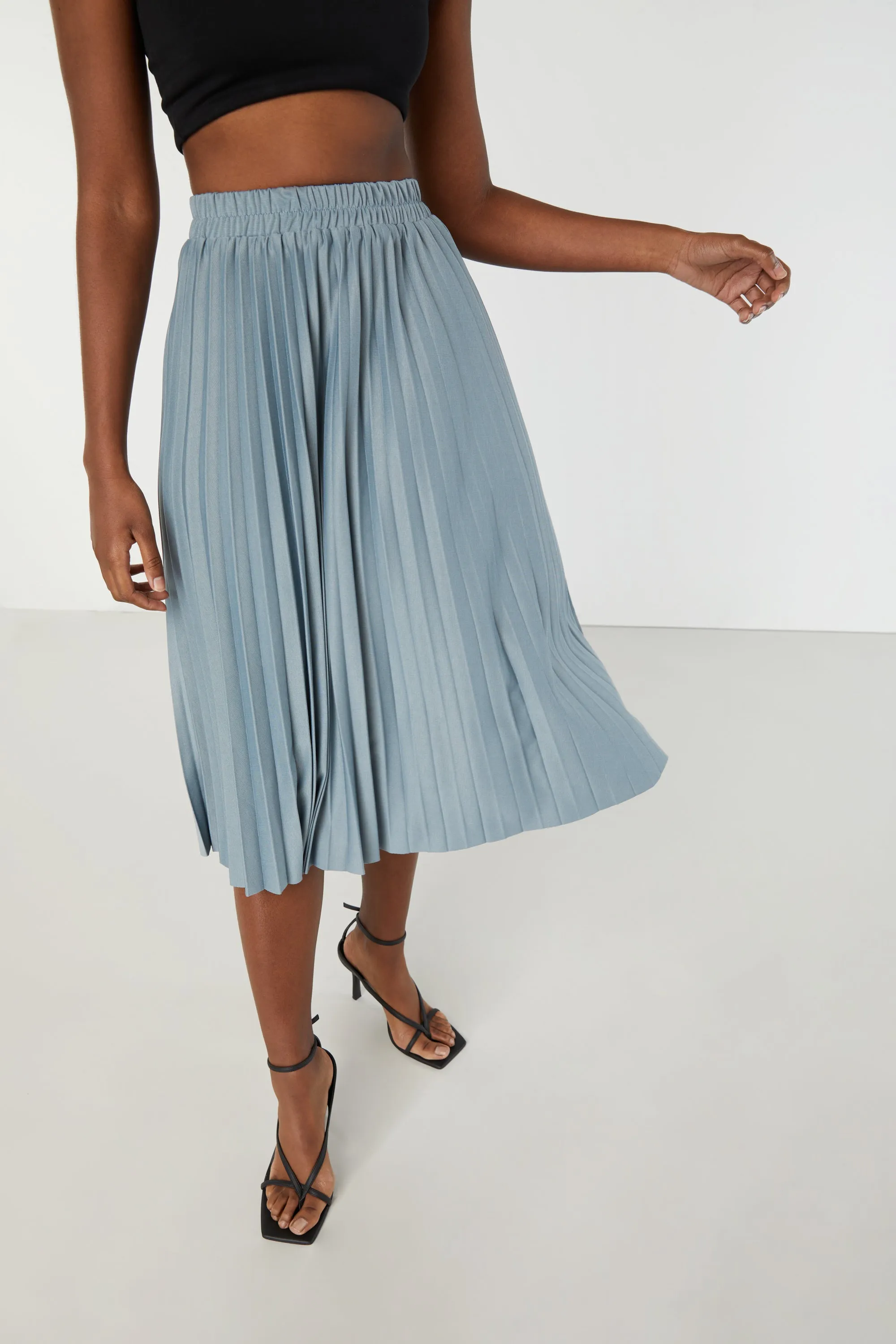 MIDI PLEATED SKIRT