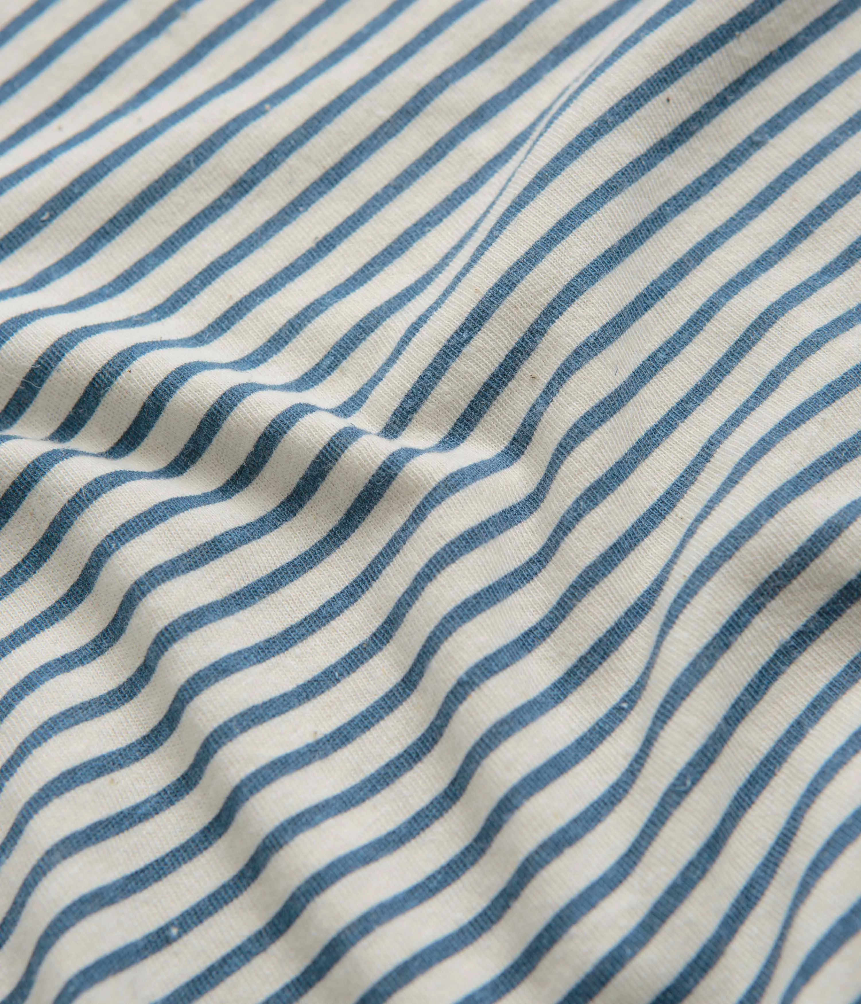 Mollusk Hemp T-Shirt - Natural / Indigo Stripe