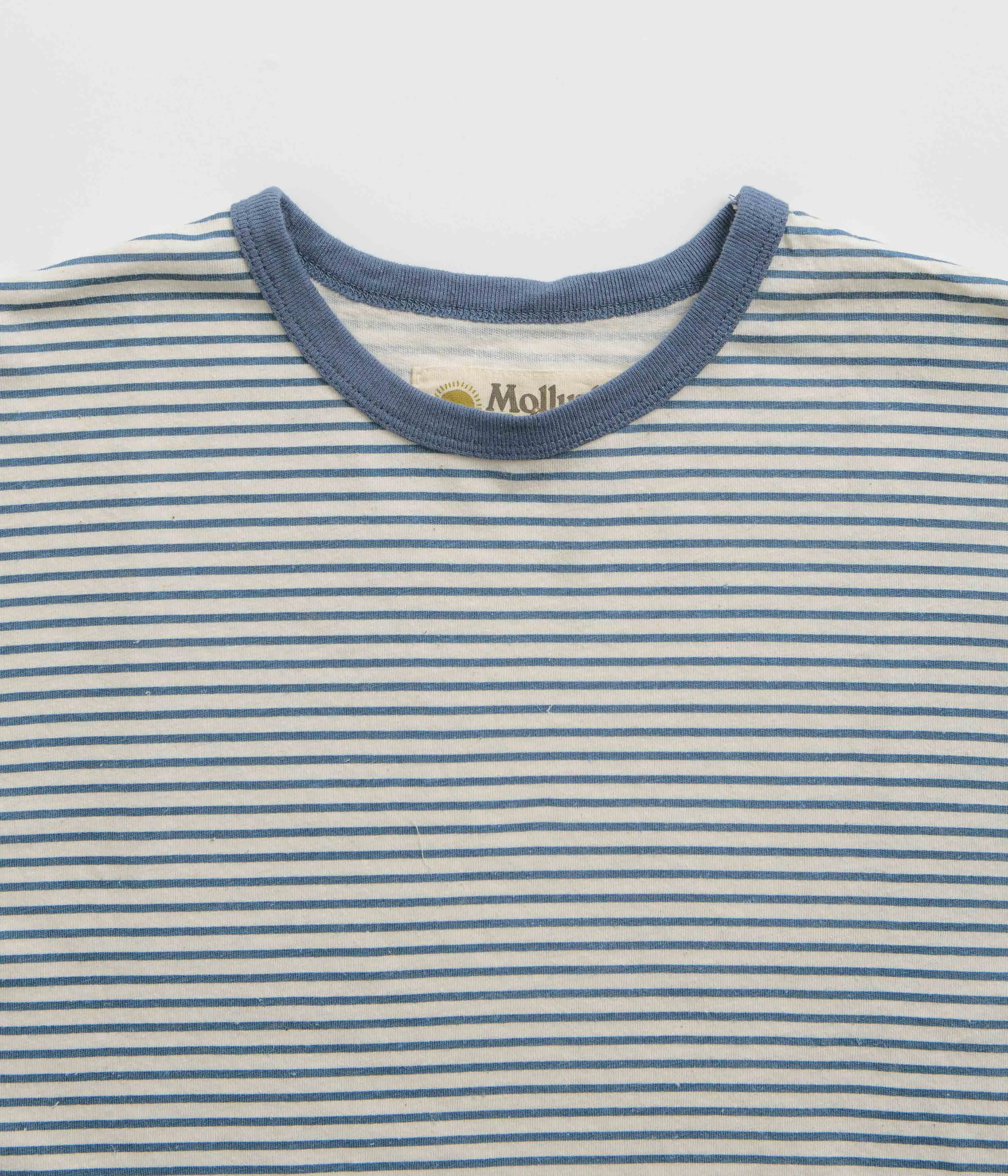 Mollusk Hemp T-Shirt - Natural / Indigo Stripe