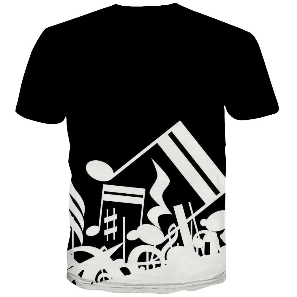 Music T-shirt Men Instrument T-shirts Graphic Retro Tshirts Casual Electronic Shirt Print