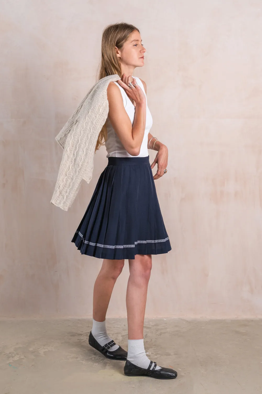 Navy Pleated Tennis Skirt