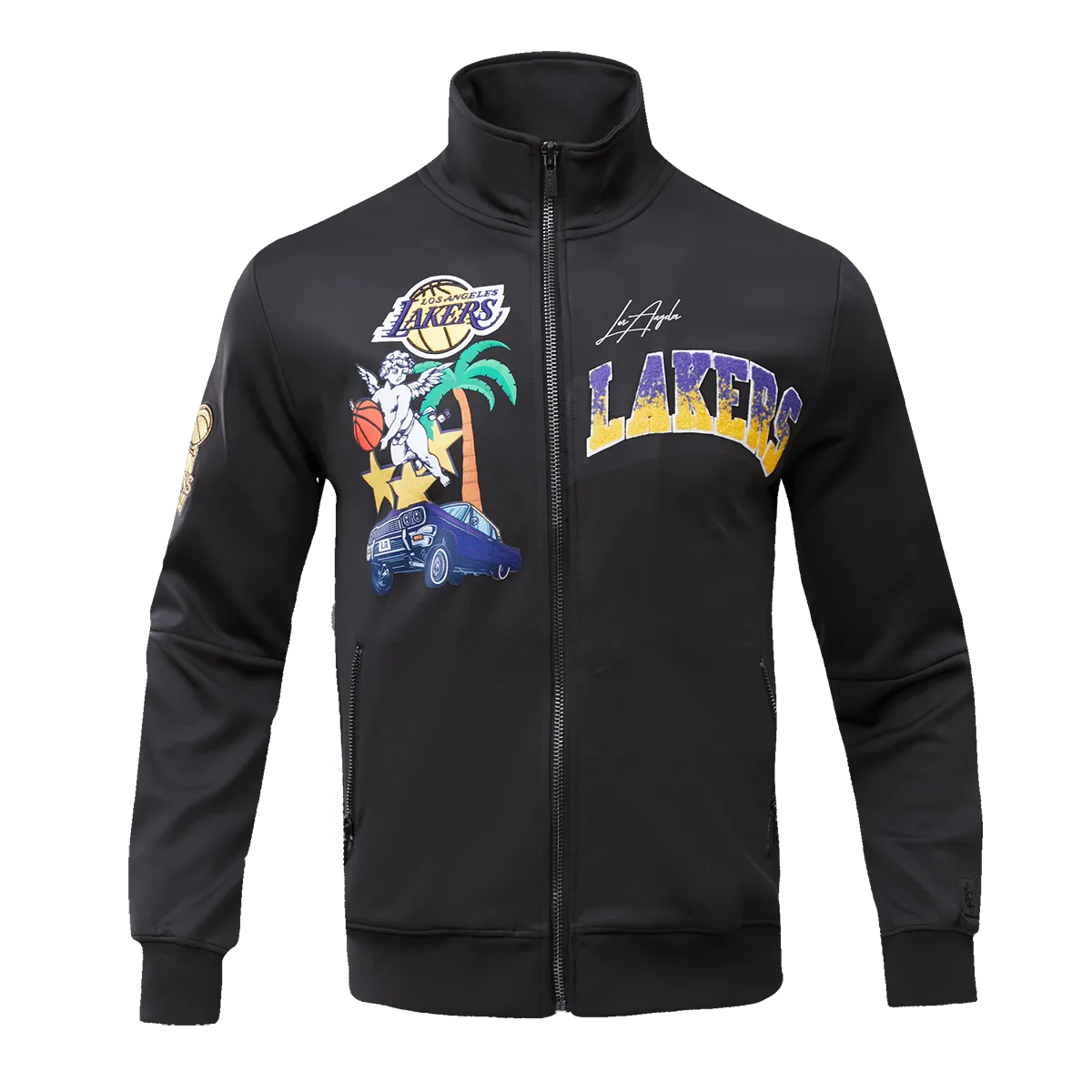 NBA LOS ANGELES LAKERS GRADIENT LOGO MEN'S TRACK JACKET (BLACK/PURPLE)