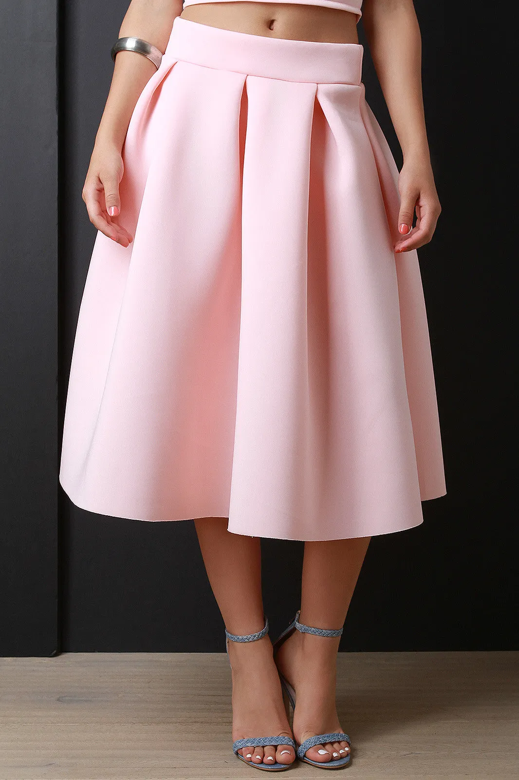 Neoprene Box Pleat Circle Skirt