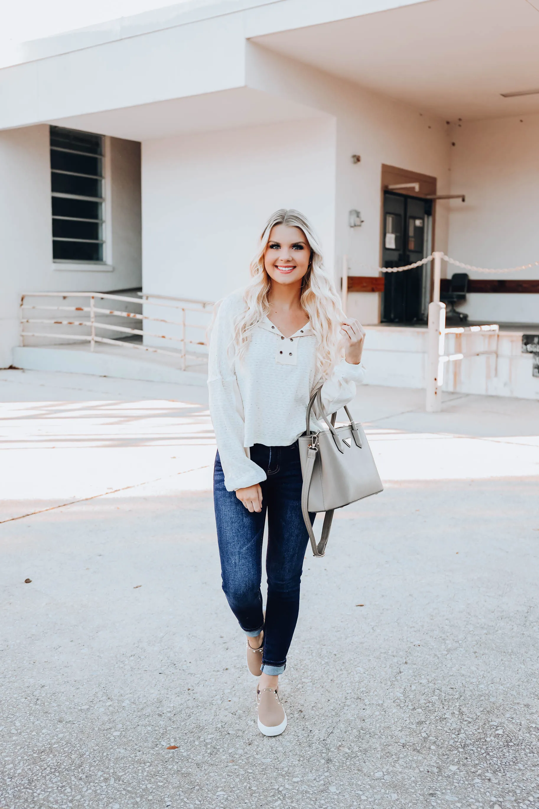 Neutral Aesthetic Knit Top