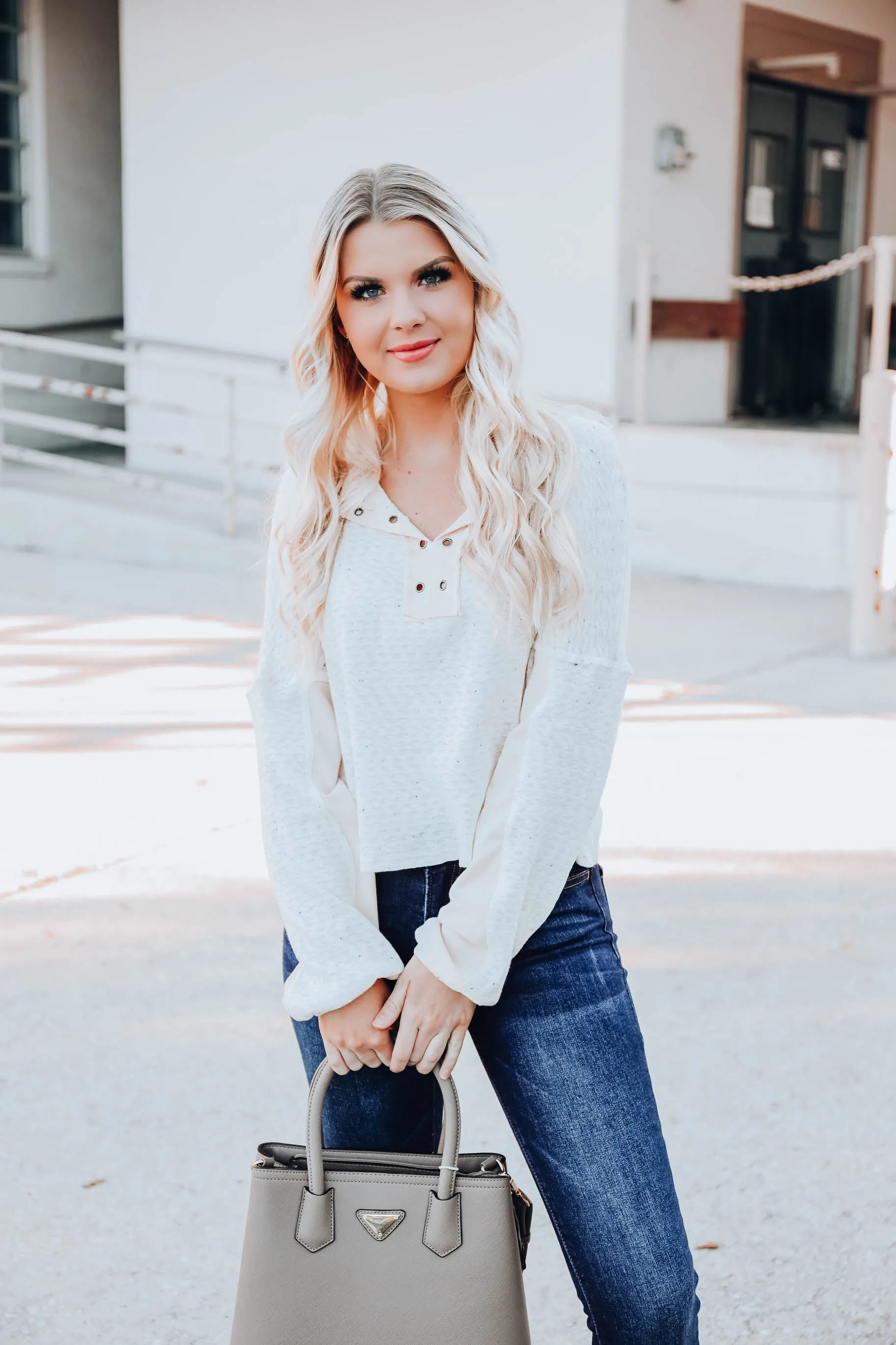 Neutral Aesthetic Knit Top