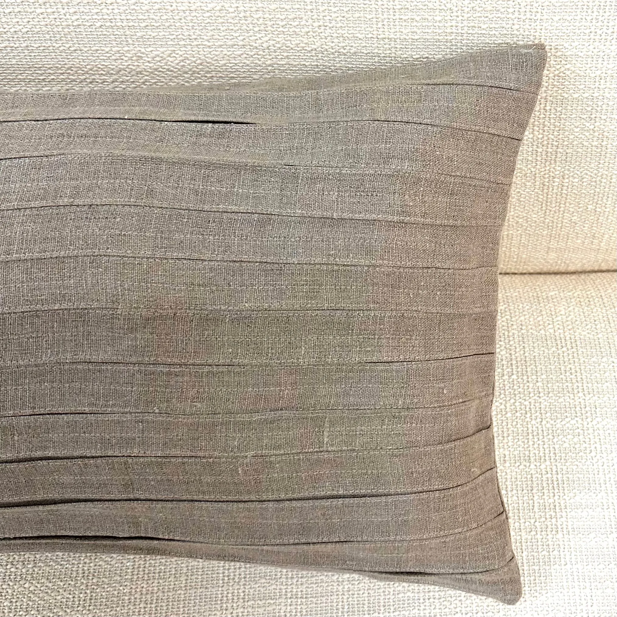 Neutral Modern Linen Lumbar Pillow Cover 13x30