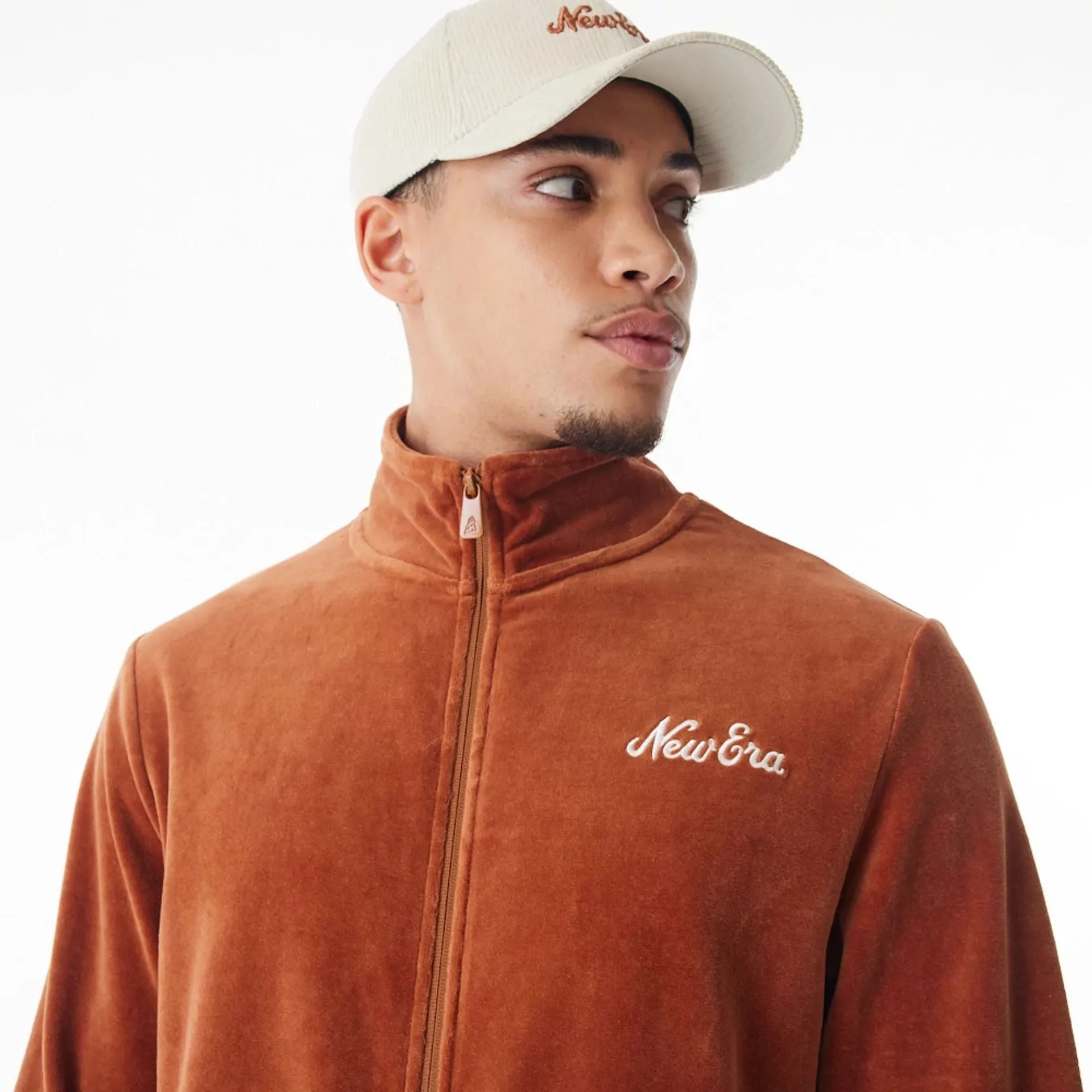 New Era Velour Brown Track Jacket