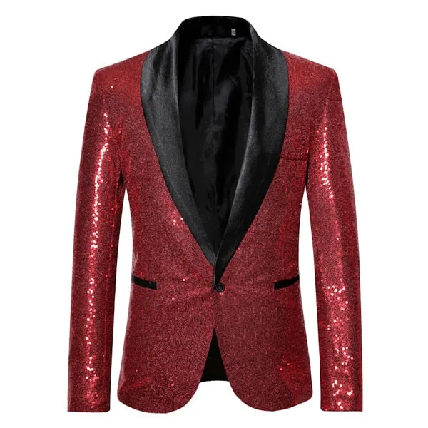 Nightclub and Stage Performer Full Sequin Style Men Blazer