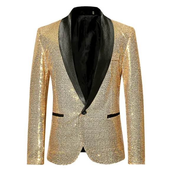 Nightclub and Stage Performer Full Sequin Style Men Blazer