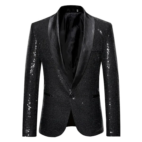 Nightclub and Stage Performer Full Sequin Style Men Blazer