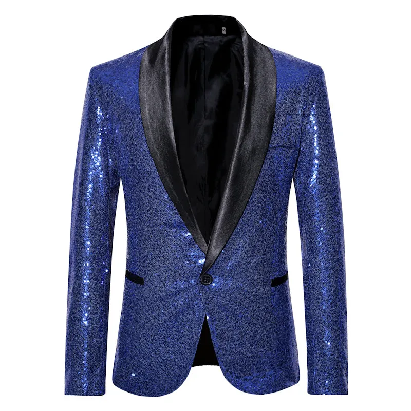 Nightclub and Stage Performer Full Sequin Style Men Blazer