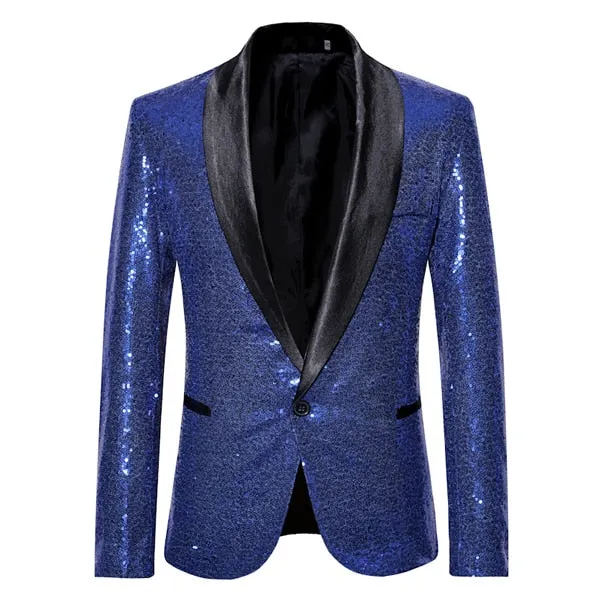 Nightclub and Stage Performer Full Sequin Style Men Blazer