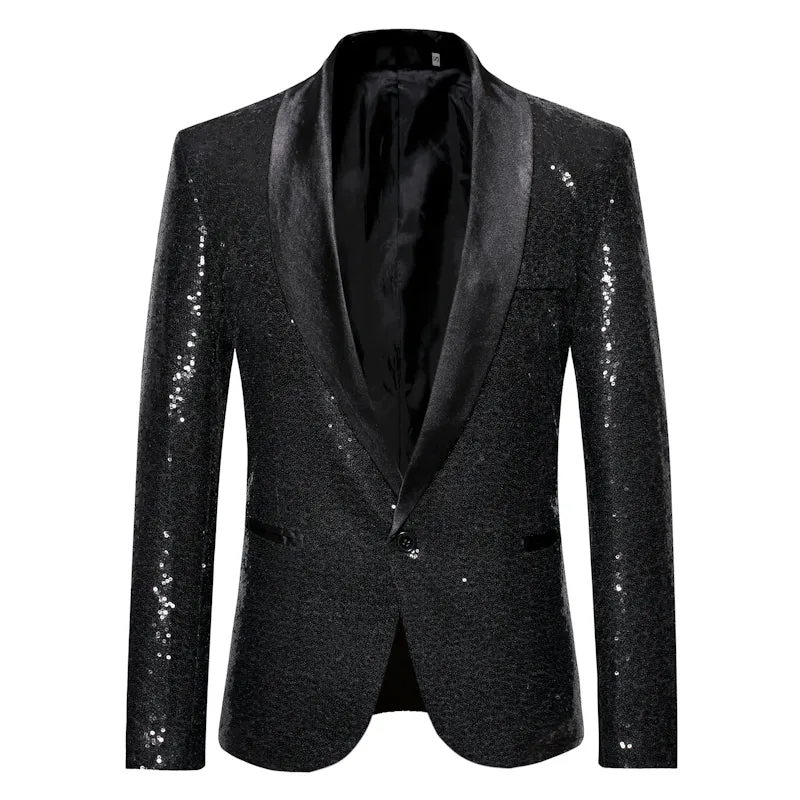 Nightclub and Stage Performer Full Sequin Style Men Blazer