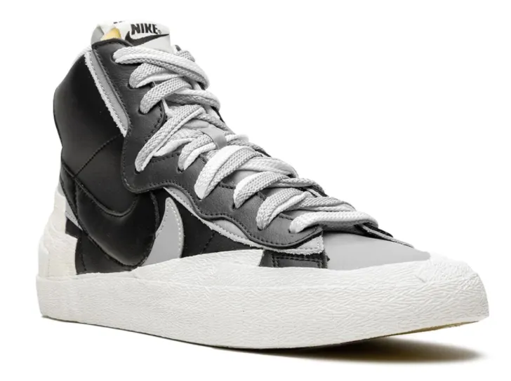 nike blazer mid sacai black grey