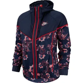 Nike Floral Print Women's Jacket Blue