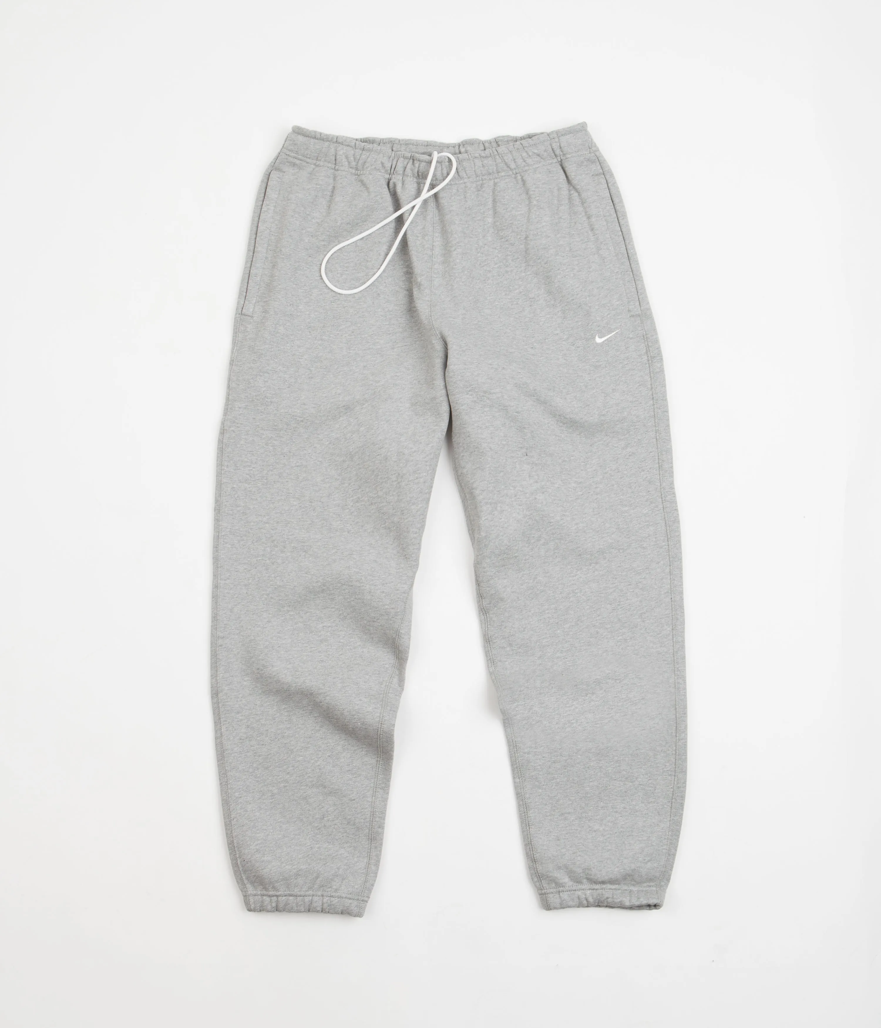 Nike Solo Swoosh Fleece Sweatpants - Dark Grey Heather / White