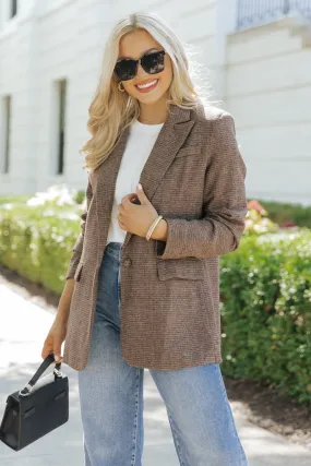 Office Ready Mocha Plaid Blazer - FINAL SALE