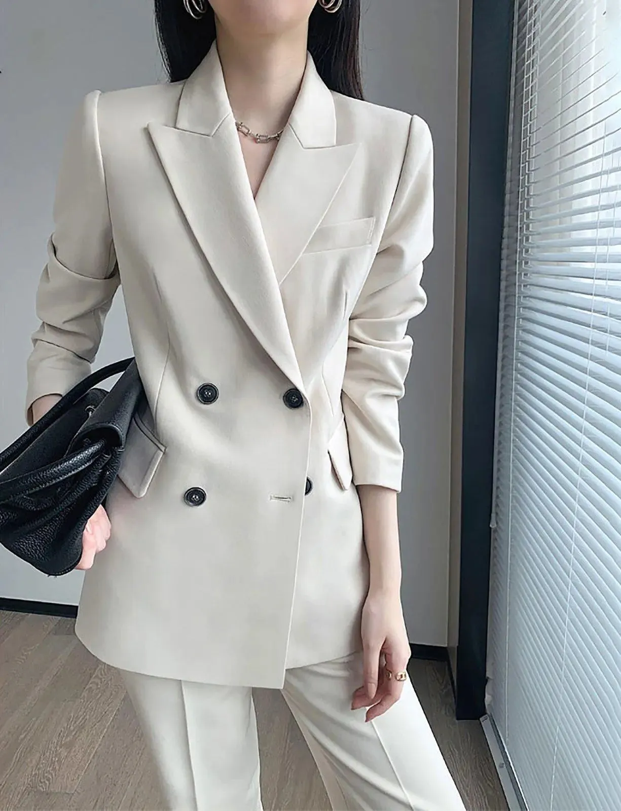 Olivia Double Breasted Blazer Wide Leg Pants Two-Piece Set