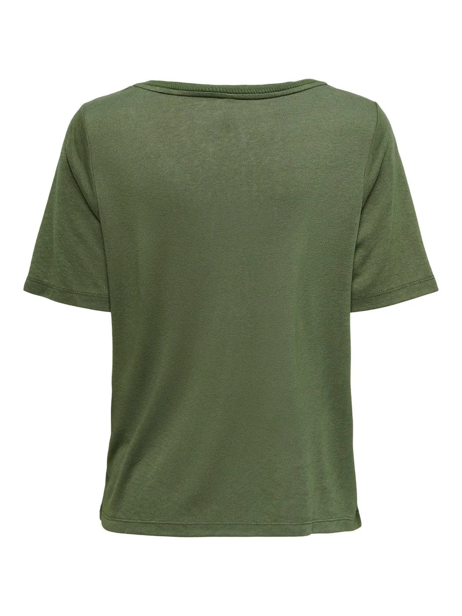 Onlelise S/s V-neck Top Jrs Noos - Army