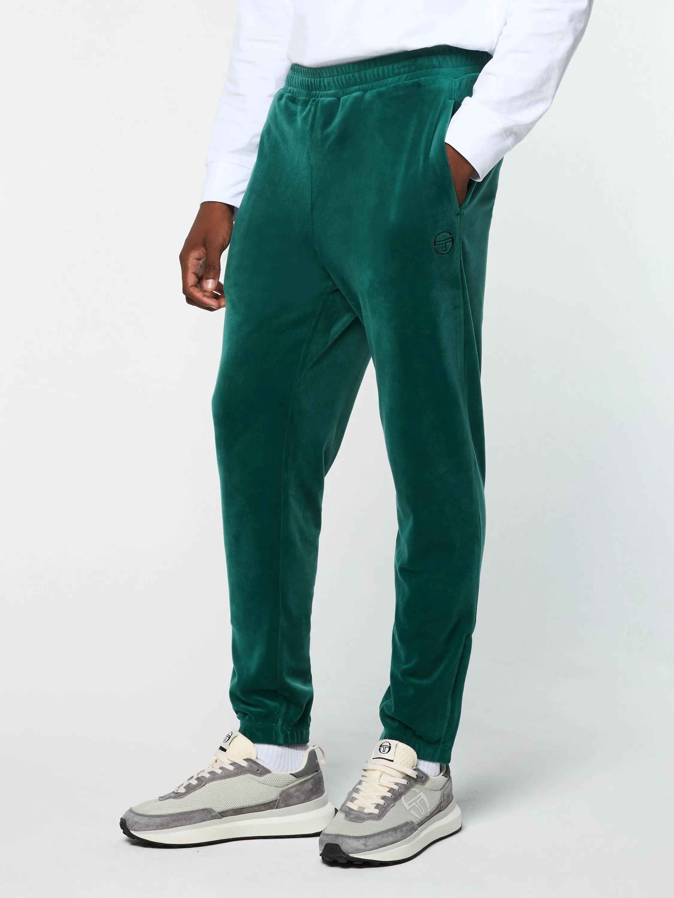 Ostuni Velour Track Pant- Rainforest