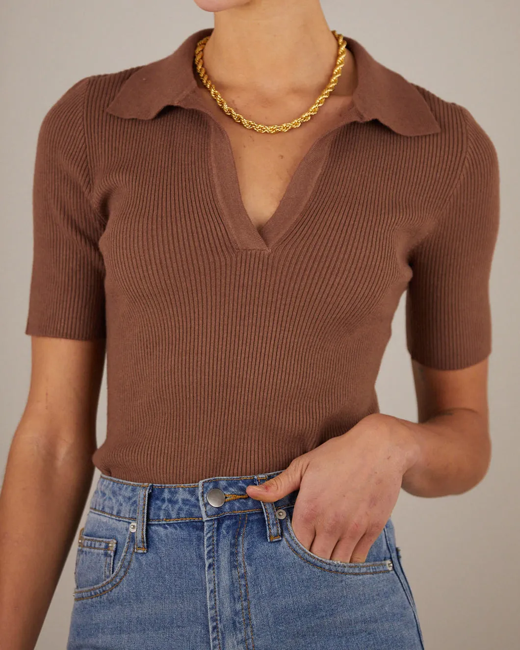 Pablo Knit Top (Cocoa)