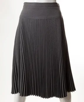 PANIZ ACCORDION PLEAT YOKE SKIRT 29" GREY