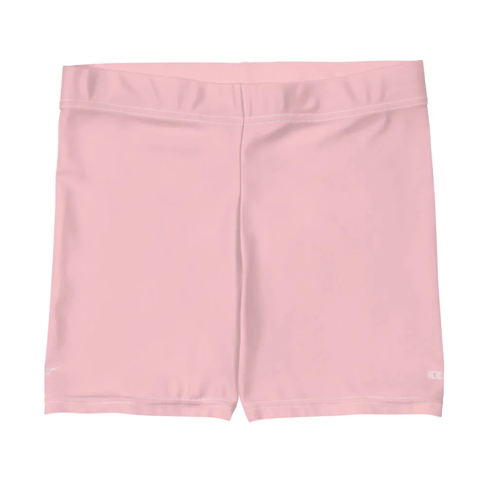 Pastel Pink Women's Shorts, Solid Color Light Pink Elastic Short Tights-Made in USA/EU/MX