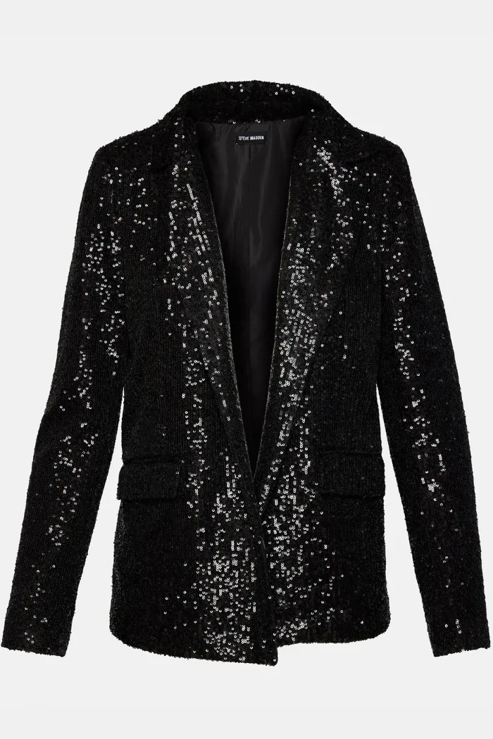 Payton Sequin Blazer Black