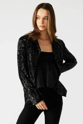 Payton Sequin Blazer Black