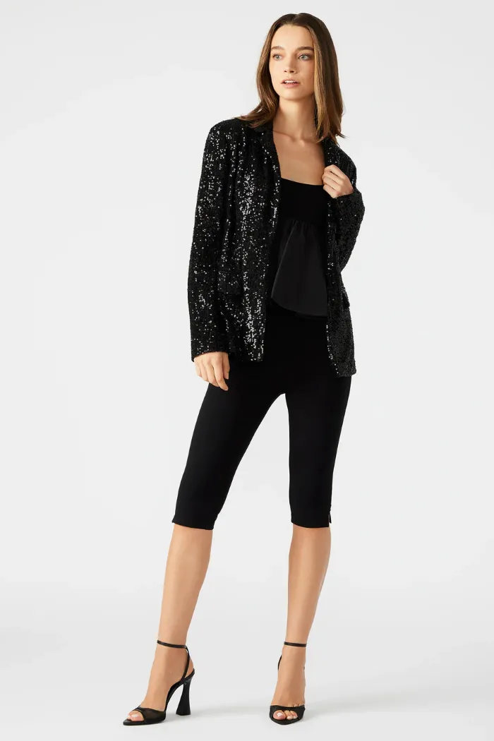 Payton Sequin Blazer Black