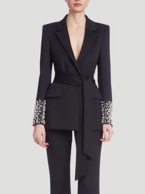 Pearl Cuff Wrap Blazer