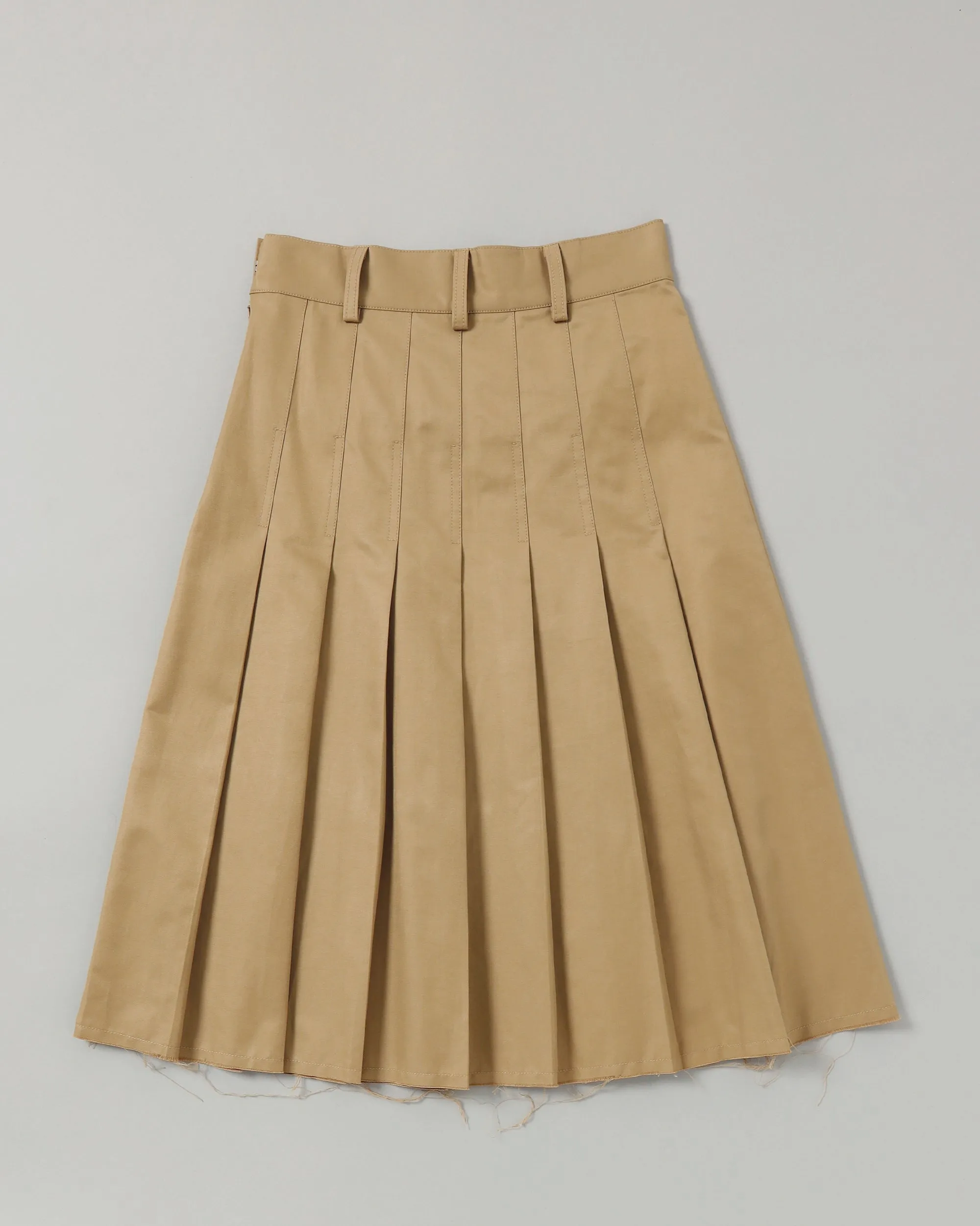 Pearl pleated skirt (beige)