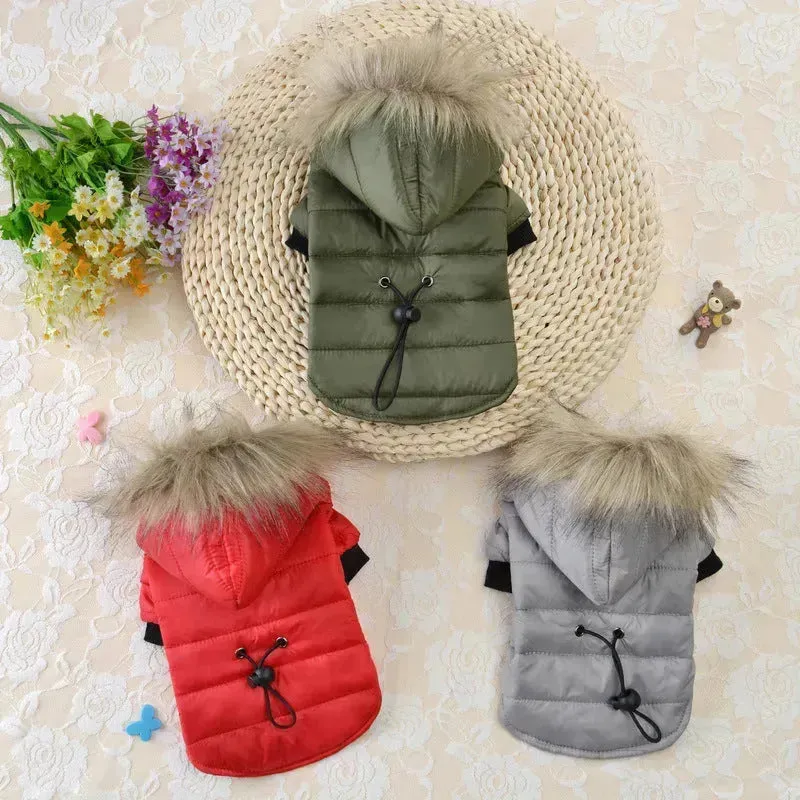 Pet Winter Jacket dog cat autumn warm coat pet hoodies faux fur jacket for pet