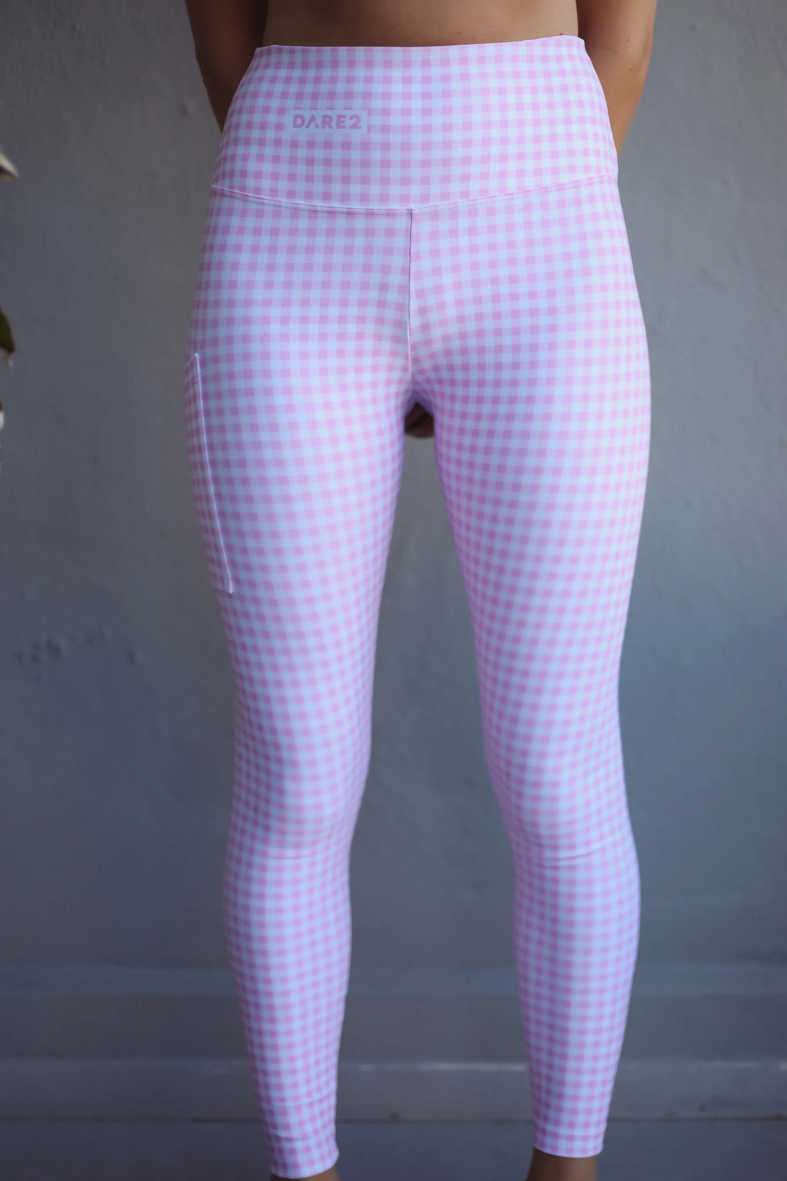 Pink Vichy High-Waisted Tights