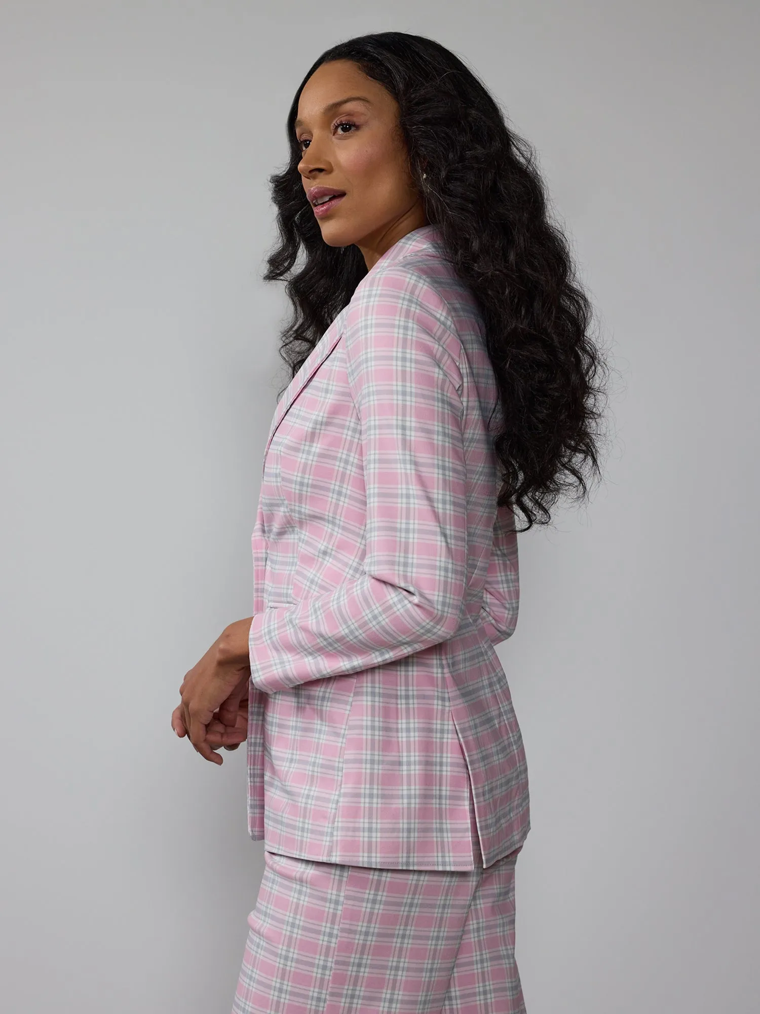 Plaid Bengaline Blazer