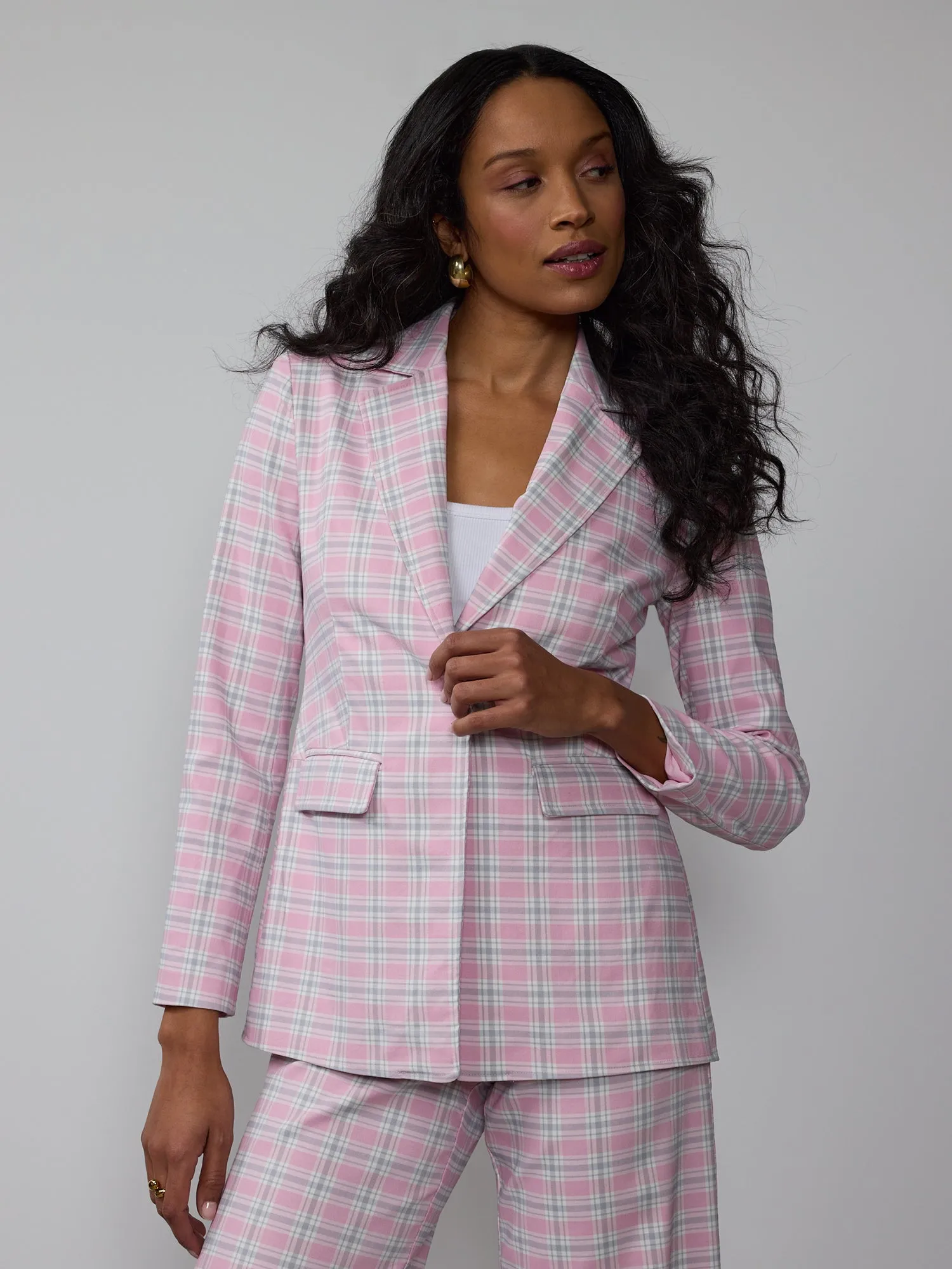 Plaid Bengaline Blazer