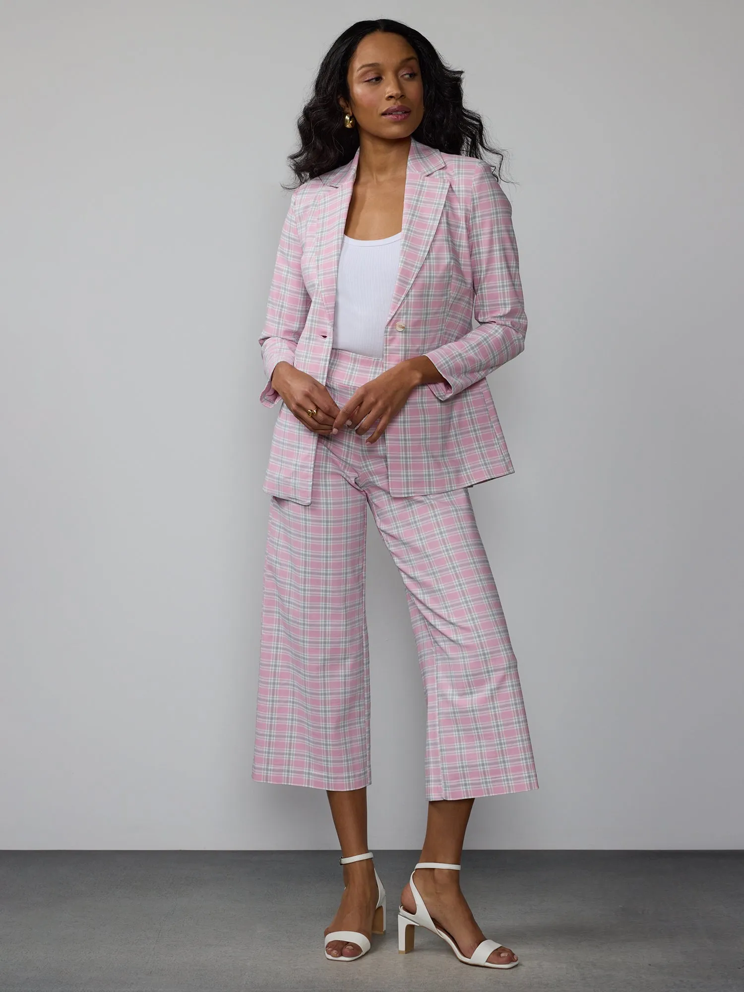 Plaid Bengaline Blazer