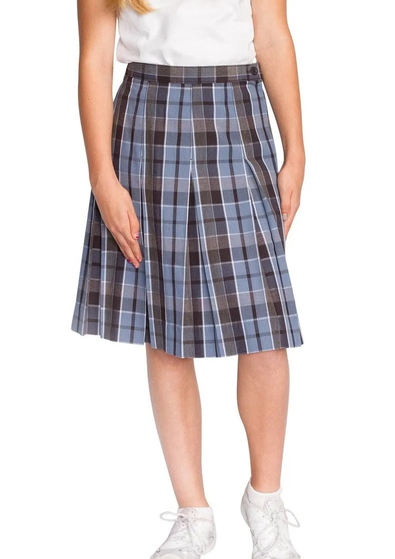 Plaid Box Pleat Skirt