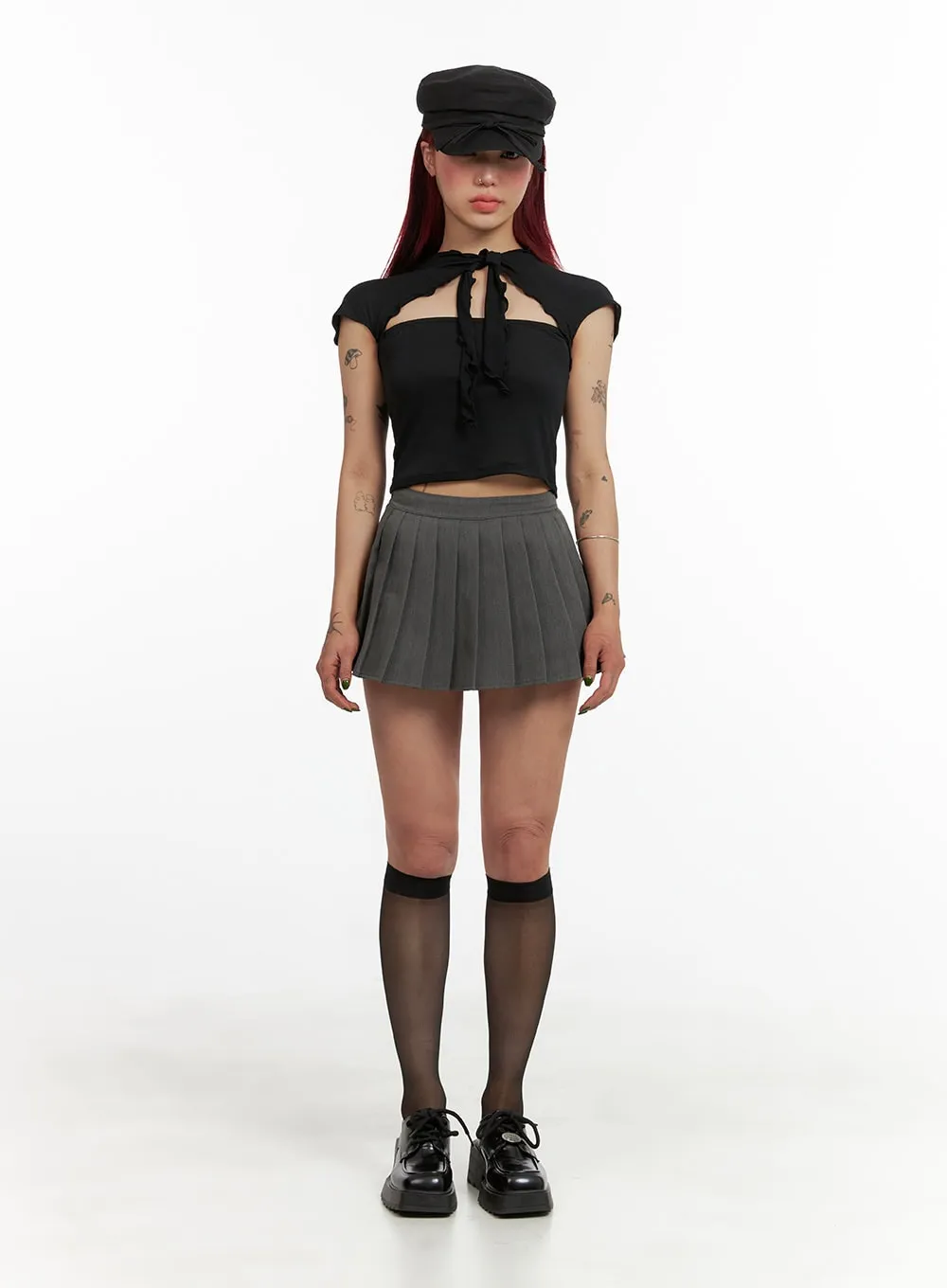 Pleated Mini Skirt CY429