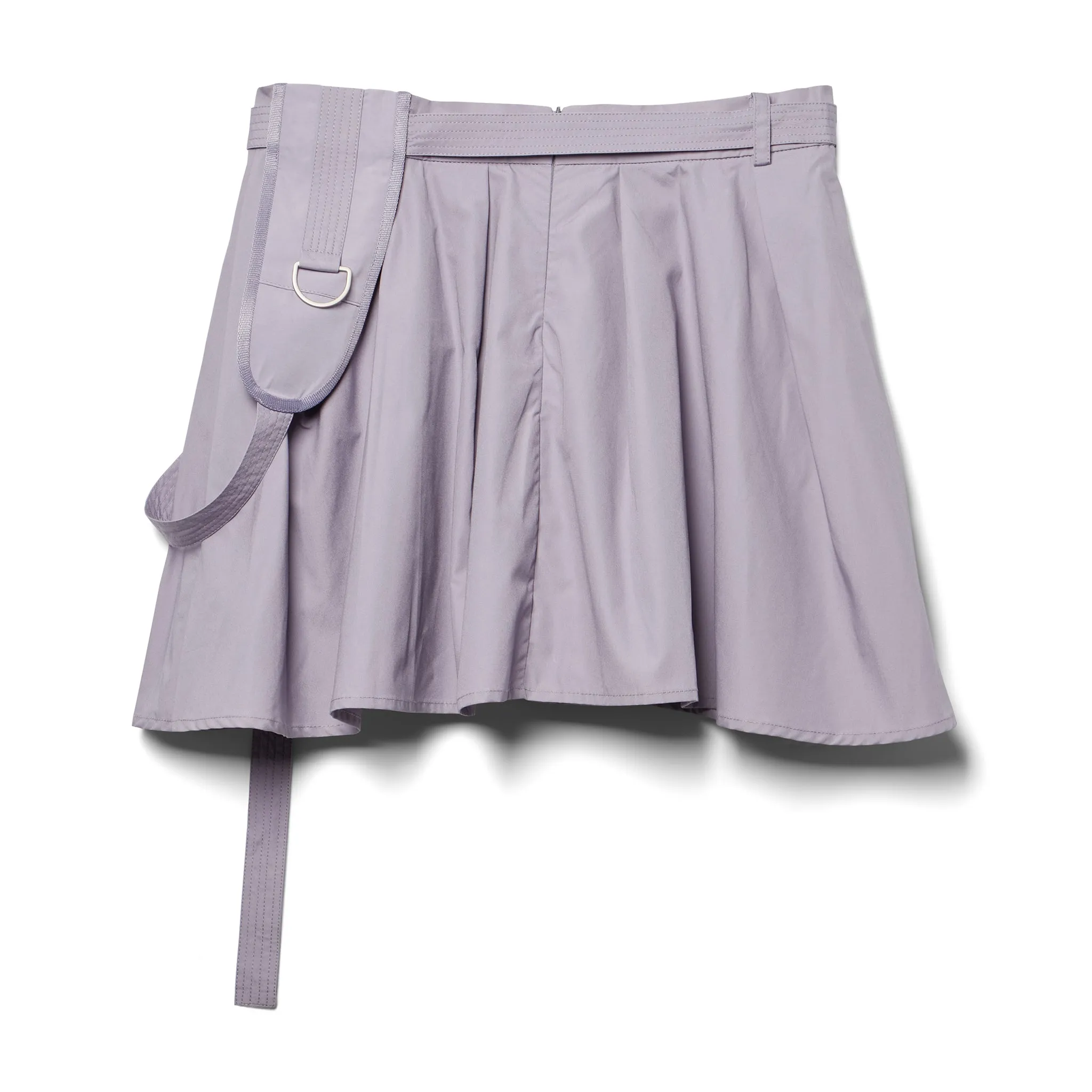 PLEATED MINI SKIRT WITH HARNESS STRAP - Lilac